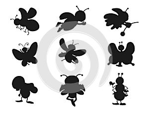Bee isolated vector Silhouette