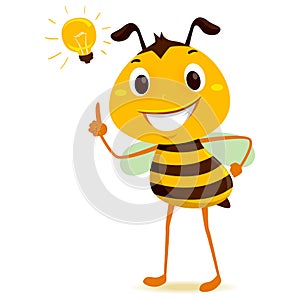 Bee with a light bulb on his head