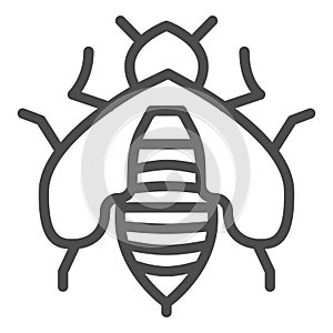 Bee line icon, Honey concept, Honey bee sign on white background, honeybee icon in outline style for mobile concept and