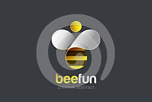 Bee Logo design vector. Hive icon. Creative character Logotype