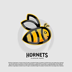 Bee logo design vector. Hornets logo template. Icon symbol