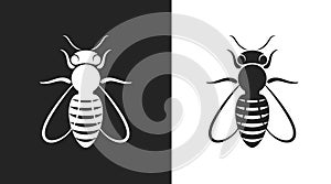 Bee logo. Isolated bee on white background