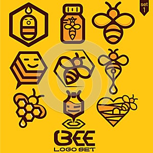 Bee logo set