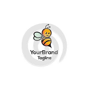 Bee logo template vector illustration