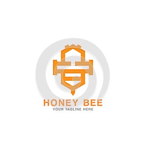 Bee logotype design concept template stylized business logo idea.