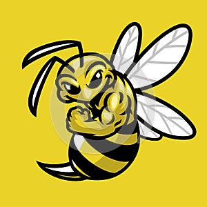 Bee muscle sport mascot