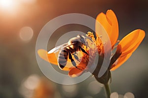 Bee the Natural Way of Pollination, created with Generative AI technology