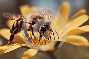 Bee the Natural Way of Pollination, created with Generative AI technology