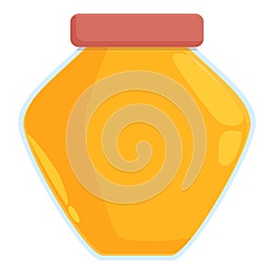 Bee nectar jar icon cartoon vector. Honey flower