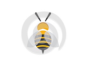 Bee open wings and fly for logo design vector photo