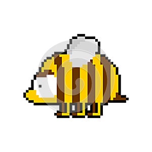 Bee pixel art 8 bit. pixelated honeybee 8bit vector illustration