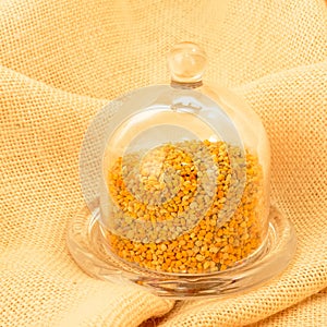 Bee pollen in glass bombonera