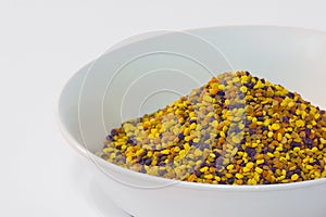 Bee pollen in a light plate