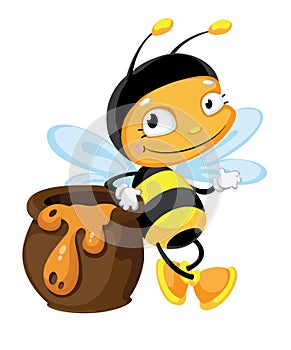 Bee with pot