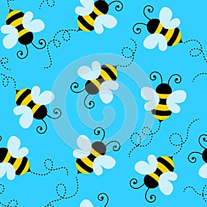 Bee seamless pattern