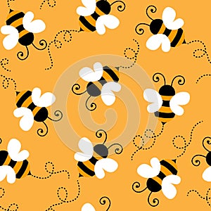 Bee seamless pattern