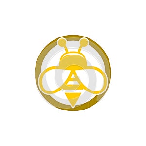 Bee sign logo, Honeybee or apis symbol