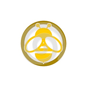 Bee sign logo, Honeybee or apis symbol