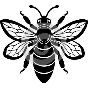 Bee Silhouette Vector Illustration