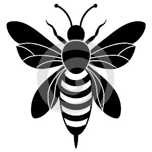 Bee silhouette vector illustration