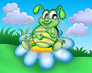 Bee sitting on flower