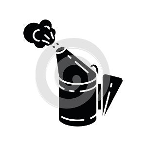 Bee smoker black glyph icon