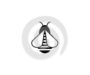 Bee symbol flying bug insect icon