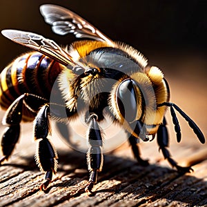 Bee wild animal living in nature, part of ecosystem