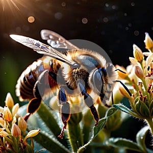 Bee wild animal living in nature, part of ecosystem