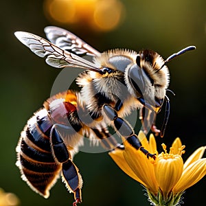 Bee wild animal living in nature, part of ecosystem