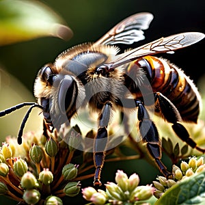 Bee wild animal living in nature, part of ecosystem