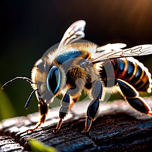 Bee wild animal living in nature, part of ecosystem