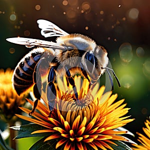 Bee wild animal living in nature, part of ecosystem