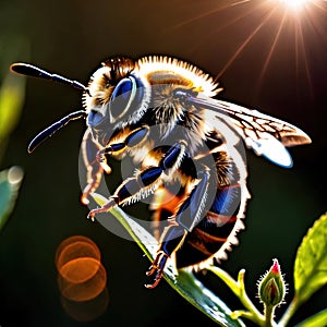 Bee wild animal living in nature, part of ecosystem