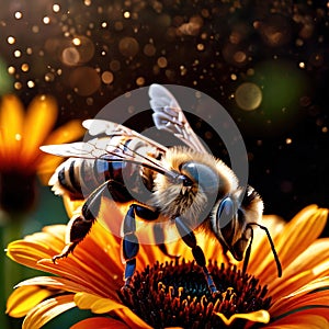 Bee wild animal living in nature, part of ecosystem