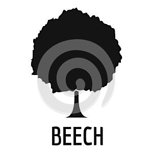 Beech tree icon, simple black style