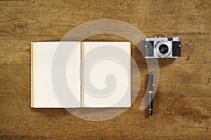 Beech wood board photo filler camera