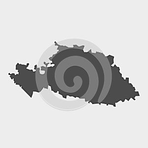 Beed district map vector icon on white background