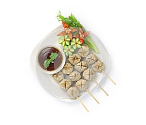 Beef Ball Grilled in bamboo sticks