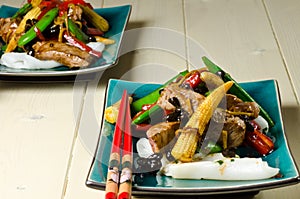 Beef in blackbean sauce