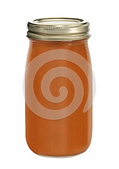 Beef Bone Broth in Glass Storage Jar