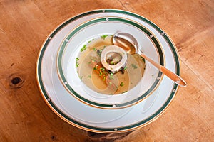 Beef Bouillon Soup with Marrow Bone