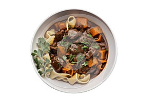 Beef Bourguignon On A Transparent Background. Generative AI