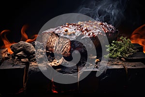 Beef Brisket On Stone Rustic Pub Wide