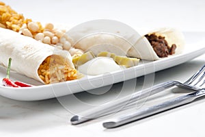 beef burritos with beans and rice