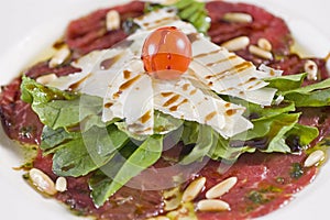 Beef carpaccio appetizer