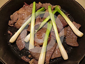 Beef Cecina and Spring Onions photo