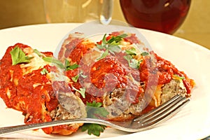 Beef and Cheese Manicotti