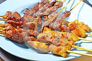 Beef and Chicken Satay