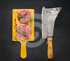 Beef Chops with Meat Cleaver